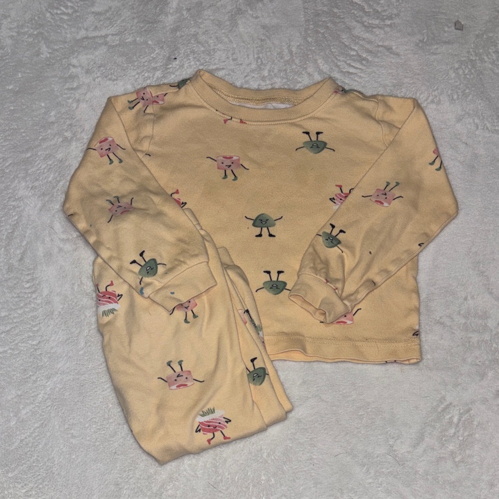 Pekkle yellow Pajama Set with Fun Print